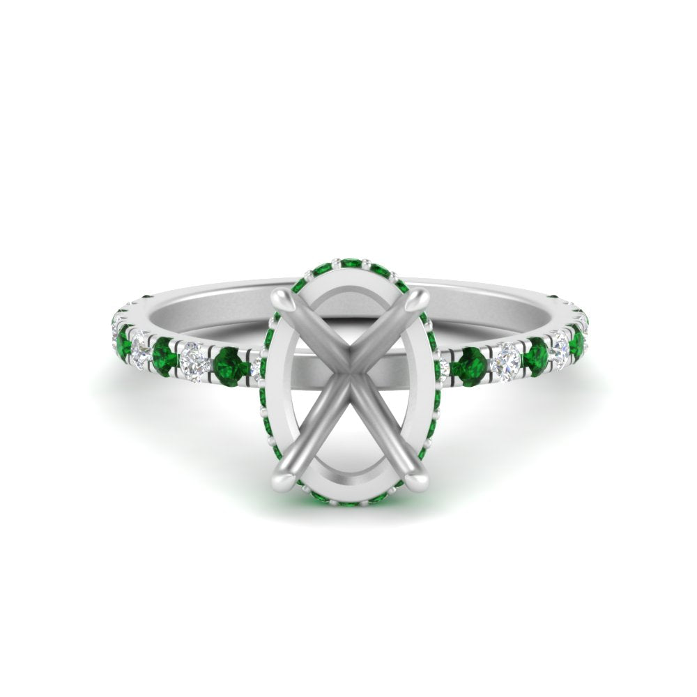 Semi Mount Hidden Halo Engagement Ring