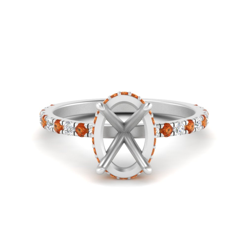 Semi Mount Hidden Halo Engagement Ring