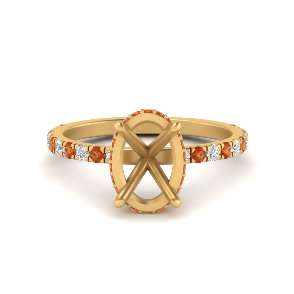 Semi Mount Hidden Halo Engagement Ring