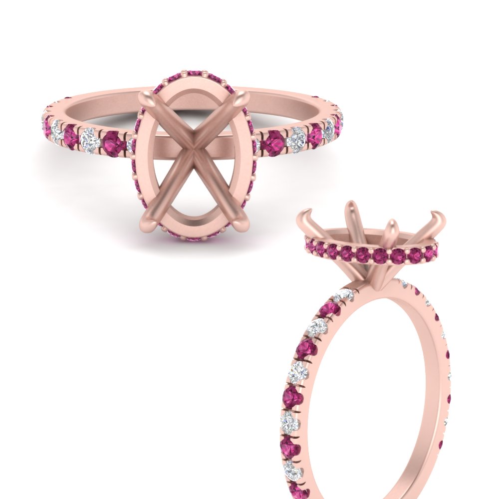 Semi Mount Hidden Halo Engagement Ring