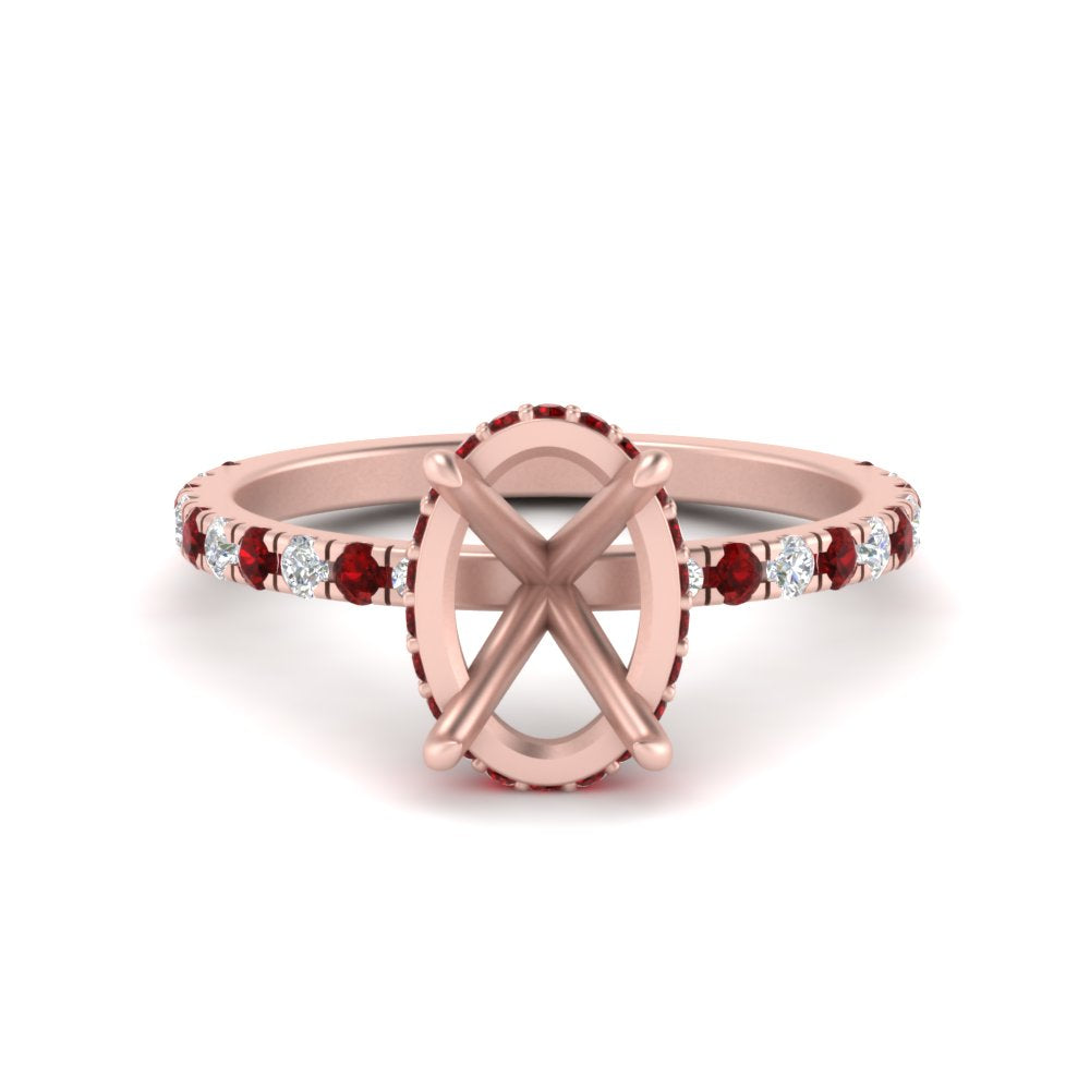 Semi Mount Hidden Halo Engagement Ring