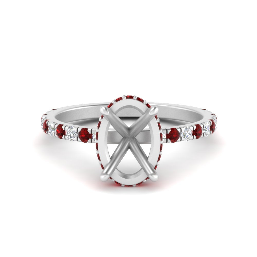 Semi Mount Hidden Halo Engagement Ring