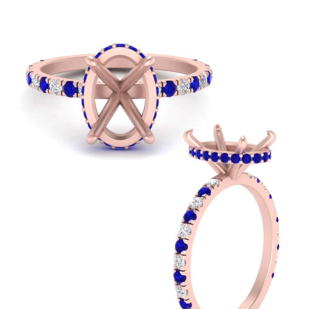 Semi Mount Hidden Halo Engagement Ring