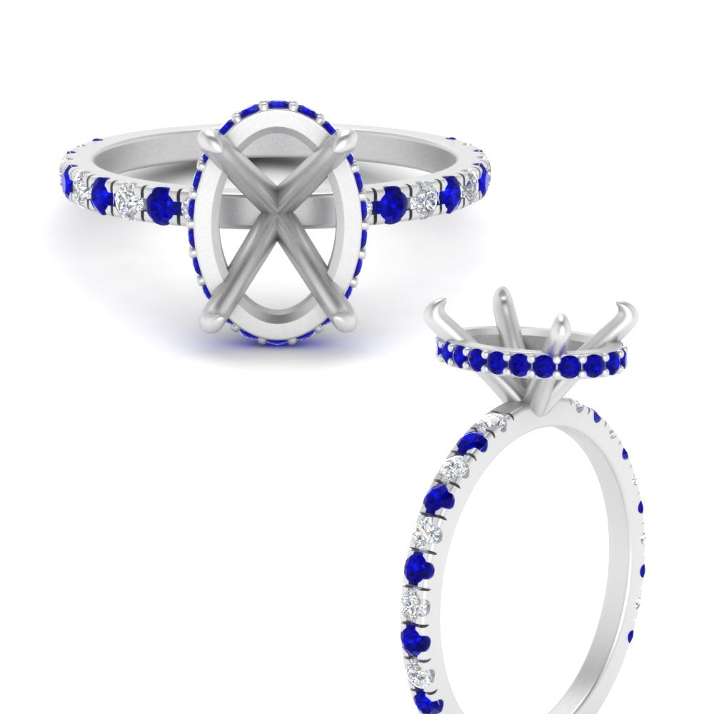 Semi Mount Hidden Halo Engagement Ring