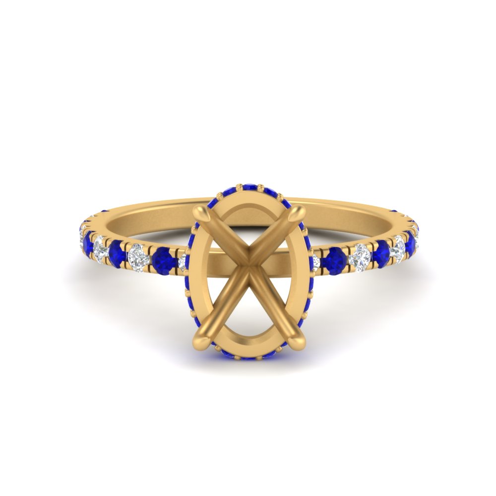 Semi Mount Hidden Halo Engagement Ring