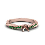 Load image into Gallery viewer, semi-mount-infinity-twist-diamond-engagement-ring-with-emerald-in-14K-rose-gold-FD8253SMRGEMGR-NL-RG.jpg
