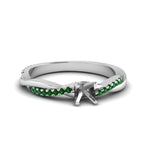 Load image into Gallery viewer, semi-mount-infinity-twist-diamond-engagement-ring-with-emerald-in-14K-white-gold-FD8253SMRGEMGR-NL-WG.jpg
