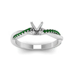 Load image into Gallery viewer, semi-mount-infinity-twist-diamond-engagement-ring-with-emerald-in-14K-white-gold-FD8253SMRGEMGR-NL-WG.jpg
