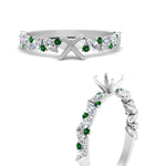 Load image into Gallery viewer, semi-mount-marquise-and-round-emerald-classic-vintage-engagement-ring-in-FD11063SMRGEMGRANGLE3-NL-WG
