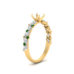 Load image into Gallery viewer, semi-mount-marquise-and-round-emerald-classic-vintage-engagement-ring-in-FD11063SMRGEMGRANGLE3-NL-YG
