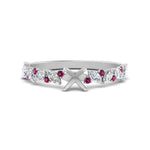 Load image into Gallery viewer, semi-mount-marquise-and-round-pink-sapphire-classic-vintage-engagement-ring-in-FD11063SMRGSADRPIANGLE3-NL-WG
