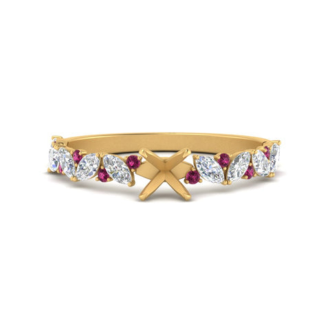 semi-mount-marquise-and-round-pink-sapphire-classic-vintage-engagement-ring-in-FD11063SMRGSADRPIANGLE3-NL-YG