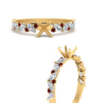 Load image into Gallery viewer, semi-mount-marquise-and-round-ruby-classic-vintage-engagement-ring-in-FD11063SMRGRUDRANGLE3-NL-YG
