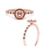 Load image into Gallery viewer, semi-mount-orange-sapphire-halo-petite-engagement-ring-in-rose-gold-FD8523SMRGSAORANGLE3-NL-RG
