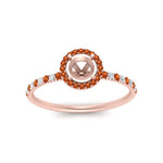 Load image into Gallery viewer, semi-mount-orange-sapphire-halo-petite-engagement-ring-in-rose-gold-FD8523SMRGSAORANGLE3-NL-RG
