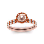 Load image into Gallery viewer, semi-mount-orange-sapphire-halo-wedding-ring-set-in-rose-gold-FD8523SMGSAOR-NL-RG
