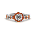 Load image into Gallery viewer, semi-mount-orange-sapphire-halo-wedding-ring-set-in-white-gold-FD8523SMGSAOR-NL-WG
