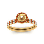 Load image into Gallery viewer, semi-mount-orange-sapphire-halo-wedding-ring-set-in-yellow-gold-FD8523SMGSAOR-NL-YG

