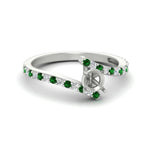 Load image into Gallery viewer, semi-mount-petite-bypass-diamond-ring-with-emerald-in-FDENS3007RORSMGEMGR-NL-WG
