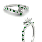 Load image into Gallery viewer, semi-mount-petite-bypass-diamond-ring-with-emerald-in-FDENS3007RORSMGEMGR-NL-WG