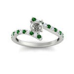 Load image into Gallery viewer, semi-mount-petite-bypass-diamond-ring-with-emerald-in-FDENS3007RORSMGEMGR-NL-WG