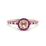 Load image into Gallery viewer, semi-mount-pink-sapphire-halo-petite-engagement-ring-in-rose-gold-FD8523SMRGSADRPIANGLE3-NL-RG
