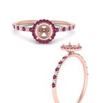 Load image into Gallery viewer, semi-mount-pink-sapphire-halo-petite-engagement-ring-in-rose-gold-FD8523SMRGSADRPIANGLE3-NL-RG
