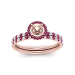 Load image into Gallery viewer, semi-mount-pink-sapphire-halo-wedding-ring-set-in-rose-gold-FD8523SMGSADRPI-NL-RG
