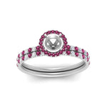 Load image into Gallery viewer, semi-mount-pink-sapphire-halo-wedding-ring-set-in-white-gold-FD8523SMGSADRPI-NL-WG
