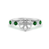 Load image into Gallery viewer, semi-mount-prong-studded-emerald-accented-solitaire-engagement-ring-in-FD10955SMRGEMGRANGLE3-NL-WG