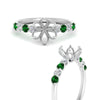 Load image into Gallery viewer, semi-mount-prong-studded-emerald-accented-solitaire-engagement-ring-in-FD10955SMRGEMGRANGLE3-NL-WG