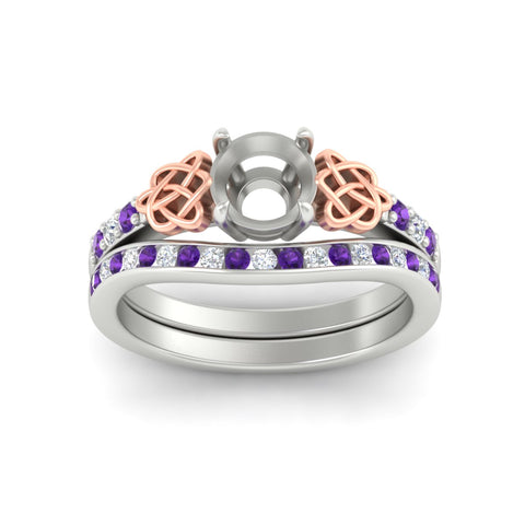 Celtic Semi Mount Channel Band Bridal Set