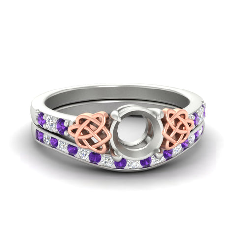 Celtic Semi Mount Channel Band Bridal Set