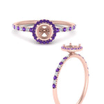 Load image into Gallery viewer, semi-mount-purple-topaz-halo-petite-engagement-ring-in-rose-gold-FD8523SMRGVITOANGLE3-NL-RG
