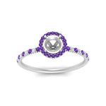 Load image into Gallery viewer, semi-mount-purple-topaz-halo-petite-engagement-ring-in-white-gold-FD8523SMRGVITOANGLE3-NL-WG
