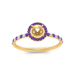 Load image into Gallery viewer, semi-mount-purple-topaz-halo-petite-engagement-ring-in-yellow-gold-FD8523SMRGVITOANGLE3-NL-YG
