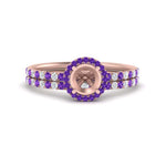 Load image into Gallery viewer, semi-mount-purple-topaz-halo-wedding-ring-set-in-rose-gold-FD8523SMGVITO-NL-RG
