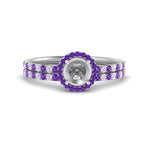 Load image into Gallery viewer, semi-mount-purple-topaz-halo-wedding-ring-set-in-white-gold-FD8523SMGVITO-NL-WG
