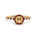 Load image into Gallery viewer, semi-mount-ruby-halo-petite-engagement-ring-in-yellow-gold-FD8523SMRGRUDRANGLE3-NL-YG

