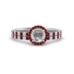 Load image into Gallery viewer, semi-mount-ruby-halo-wedding-ring-set-in-white-gold-FD8523SMGRUDR-NL-WG
