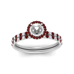 Load image into Gallery viewer, semi-mount-ruby-halo-wedding-ring-set-in-white-gold-FD8523SMGRUDR-NL-WG
