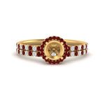 Load image into Gallery viewer, semi-mount-ruby-halo-wedding-ring-set-in-yellow-gold-FD8523SMGRUDR-NL-YG
