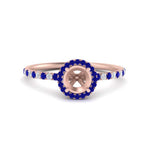 Load image into Gallery viewer, semi-mount-sapphire-halo-petite-engagement-ring-in-rose-gold-FD8523SMRGSABLANGLE3-NL-RG
