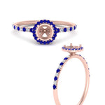 Load image into Gallery viewer, semi-mount-sapphire-halo-petite-engagement-ring-in-rose-gold-FD8523SMRGSABLANGLE3-NL-RG
