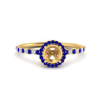 Load image into Gallery viewer, semi-mount-sapphire-halo-petite-engagement-ring-in-yellow-gold-FD8523SMRGSABLANGLE3-NL-YG
