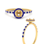 Load image into Gallery viewer, semi-mount-sapphire-halo-petite-engagement-ring-in-yellow-gold-FD8523SMRGSABLANGLE3-NL-YG
