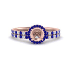 Load image into Gallery viewer, semi-mount-sapphire-halo-wedding-ring-set-in-rose-gold-FD8523SMGSABL-NL-RG
