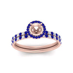 Load image into Gallery viewer, semi-mount-sapphire-halo-wedding-ring-set-in-rose-gold-FD8523SMGSABL-NL-RG
