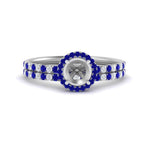 Load image into Gallery viewer, semi-mount-sapphire-halo-wedding-ring-set-in-white-gold-FD8523SMGSABL-NL-WG
