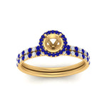 Load image into Gallery viewer, semi-mount-sapphire-halo-wedding-ring-set-in-yellow-gold-FD8523SMGSABL-NL-YG
